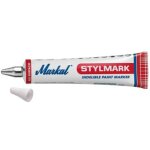 Tube marqueur a bille indelebile toutes surfaces stylmark - 5 teintes blanc