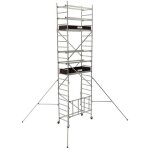 Tubesca - comabi - �chafaudage roulant aluminium runner ? passage de porte ? longueur 1, 56 m ? hauteur ...