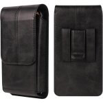 Tui de t�l�phone en cuir avec passant de ceinture, sac de ceinture pour t�l�phone portable homme noir, ...