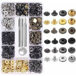 120 set boutons pression cuir kit 6 couleur snaps métal avec 4pcs outils de fixation pour vêtements, ... 120 set boutons pression cuir kit 6 couleur snaps métal avec 4pcs outils de fixation pour vêtements, ...