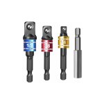 Lot de 4 tourne - crous magntiques, perceuse  percussion  tige hexagonale 1 / 4', adaptateurs de ...