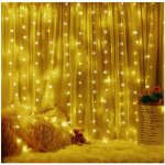 Tuserxln - rideau lumineux, 3m3m guirlande lumineuse led, 8 modes d'eclairage blanc chaud, decoration ...