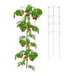 Tuteurs pour plantes gris avec anneaux 120 cm