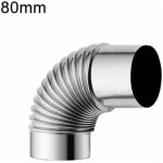 Tuyau de chemin�e en acier inoxydable � angle de 90 degr�s, adapt� aux fumoirs, diam�tre de 80 mm.