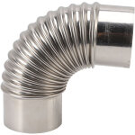 Tuyau inox 90° pour cheminée - acier inoxydable résistant aux hautes températures Tuyau inox 90° pour cheminée - acier inoxydable résistant aux hautes températures