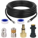 Tuyau d�bouche canalisation pour k�rcher, kit de nettoyage du tuyau de vidange du nettoyeur haute pression ...