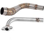 Jeffergarden tuyau d'chappement avant de moto en acier inoxydable, 2 pices, accessoire adapt pour ...