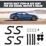 Tuyau d'echappement avec echangeur carré pour direction chauffage de parking 42mm etiré max 80cm Tuyau d'echappement avec echangeur carré pour direction chauffage de parking 42mm etiré max 80cm