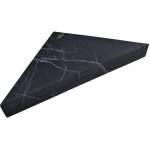 Banc d'angle pour douche en rsine imitation marbre - coloris noir