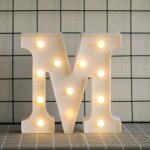 Aafgvc - lettres de l'alphabet  led avec lumire blanche chaude pour dcoration d'intrieur, fte, bar, ...