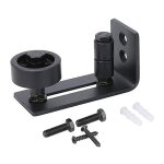 Rail de porte coulissante robuste pour portes de grange, bute en acier au carbone noir 8 en 1, conception ...