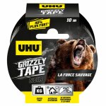 Uhu - grizzly tape - ruban adh�sif toil� waterproof pour r�parer, consolider, colmater, connecter, ultra ...