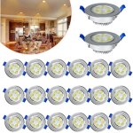 Uisebrt 20x 3w spot led encastrable extra plat - led spot encastr� salle de bain, ultra - mince, blanc ...