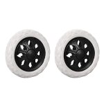 Ulisem lot de 2 roulettes de rechange pour chariot de courses en caoutchouc mousse (noir, roues chaudes) ...