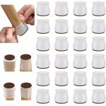 24 pices gomme embout pieds de chaise table chaise feutre pieds - rond plaquettes de pieds de meubles ...