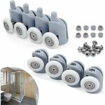 Ulisem lot de 8 roulettes coulissantes porte, 23mm galet rouleau roulette roue pour cabine salle de bain ...