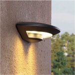 Ulisem applique murale d'ext�rieur moderne led �tanche ip65 blanc chaud demi - cercle noir appliques ...