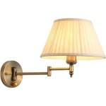 Ulisem applique simple en tissu blanc avec abat - jour en parchemin et bras r�glable e27 pour cuisine, ...