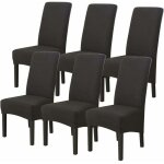 Ulisem - housses de chaises 6 pices grand taille noir, housses pour chaises de salle a manger universelle, ...