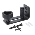 Rail de porte coulissante robuste pour portes de grange, bute en acier au carbone noir 8 en 1, conception ...