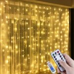 Ulisemrideau lumineux ext�rieur 3x3m, guirlande lumineuse rideau usb 300 led, d�coration de no�l fen�tre ...