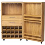 Vente - unique - armoire  vin et verres en bois de mindi - 15 casiers - l. 60 x p. 50 x h. 111 cm - ...