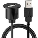 Jusch - universal voiture usb extension rallonge cble dashboard encastr montage - 1m