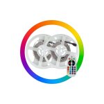 Lot de 2 rubans led en kit 230v 2x5m 4, 8w / m rgb ip20 avec transfo v - tac vt - 5050 300 - 120 � - ...