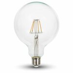 Ampoule led e27 6w g125 filament 6400k - v - tac