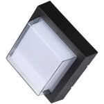 V - tac - applique led carr�e avec diffuseur semi - couvert 7 w noir blanc chaud ip65