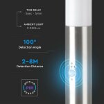 Borne ext�rieure � d�tection 110cm ip44 pour ampoule led e27 satin nickel v - tac vt - 838