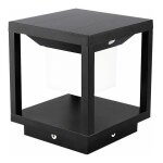 Lampadaire solaire led carr v - tac 2 w avec dtecteur de mouvement, noir, blanc chaud, ip65