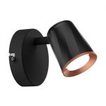 V - tac vt - 806 spot mural led 5w noir applique murale orientable blanc naturel 4000k - sku 218253