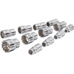 V1897 jeu de 12 cl�s � douilles multiprofil 6, 3 mm (1 / 4'') - vigor
