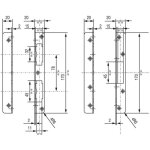 Vachette - jeu de g�ches �querre pour serrure trilock s�rie 5000 bout carr� droite 16606000
