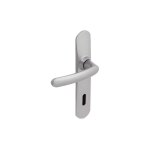 Vachette - poign�es de porte avec plaque, entraxe 165 mm, cl� l, chrom�es miroir