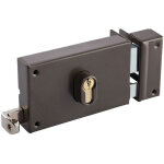 Vachette - serrure monopoint en applique coffre horizontale � tirage profil europ�en marron droite ? ...