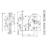 Vachette - serrure de s�ret� type d 453 bec de cane � condamnation axe � 120 mm
