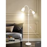 Valis lampadaire sur pied blanc douille e27 max. 60w 2 têtes rotatives à 360° lampe de canapé moderne ... Valis lampadaire sur pied blanc douille e27 max. 60w 2 têtes rotatives à 360° lampe de canapé moderne ...