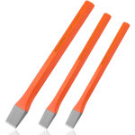 Valuemax - jeu de 3 burins ciseaux � froid pour ma�onnerie et b�ton - burins plats en acier chrome vanadium ...