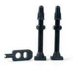 Valves tubeless trezado noires - talon carr� - 2 pi�ces avec cl�