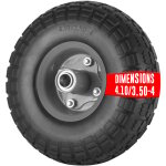 Euro vanadium - roue pleine increvable pour diable 10' - � 260 mm - axe 20 mm - caoutchouc r�sistant ...