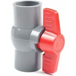 Vanne � boisseau sph�rique en pvc, valve � boisseau sph�rique en plastique - ?40 mm, dn32, gris