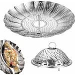Vapeur pliable en acier inoxydable, grille de cuisson  la vapeur de qualit alimentaire, panier  vapeur ...
