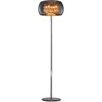 Vapor lampadaire en verre chrom avec pampilles en verre, variateur d'intensit, d. 40cm x h. 160cm