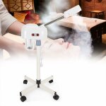 Vaporisateur facial 2 en 1 avec buse rotative, barre t�lescopique, roues universelles, sauna pour le ...