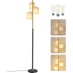Vasagle lampadaire sur pied salon, avec 3 ampoules, 3 douilles e27, intensit� r�glable, abat - jour en ...