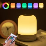 Veilleuse b�b�, petite lampe de chevet usb rechargeable, 7 couleurs rgb changement led veilleuse � intensit� ...