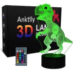 Veilleuse dinosaure pour enfants, jouets dinosaures pour garons, 16 couleurs lumire 3d lampe dinosaure ...