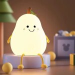 Veilleuse enfant, forme poire cr�ative veilleuse enfant avec fonction minuterie, 7 couleurs lumi�re led ...